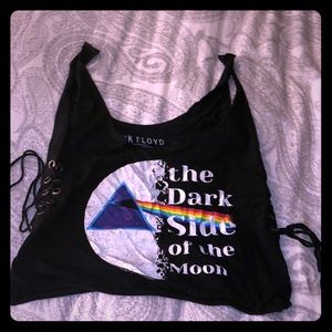 COPY - Pink Floyd world your crop top with tie side